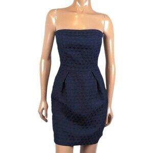 Jacob Strapless Navy Dress With Pockets Metallic Glitter Party Cocktail Size 0